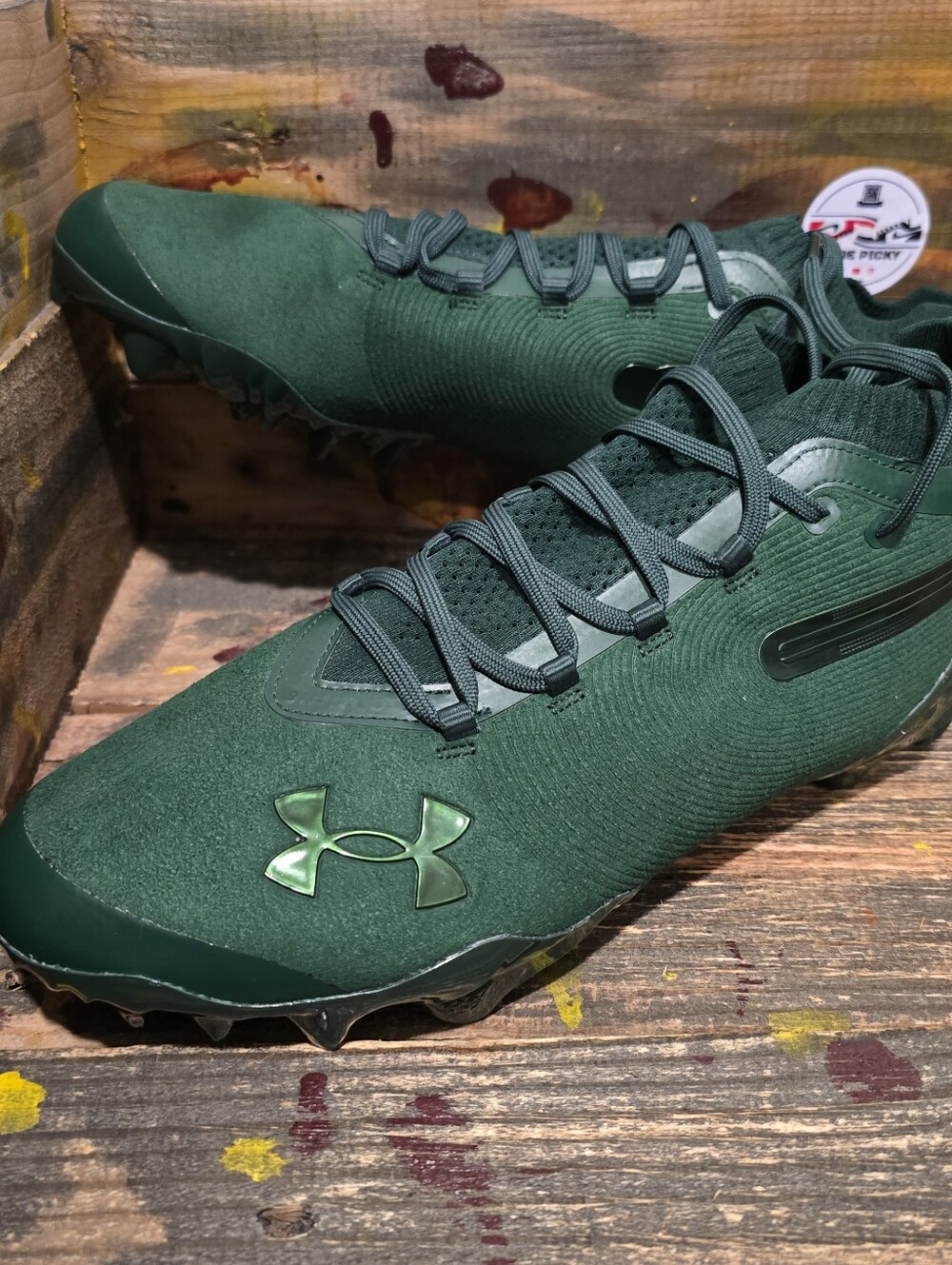 Under Armour Spotlight Suede Pro MC Football Cleats Forest Green Men’s Size 12